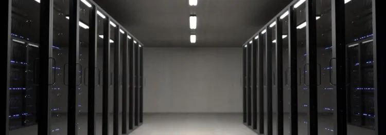 En del av en serverpark -som molnet egentligen ser ut