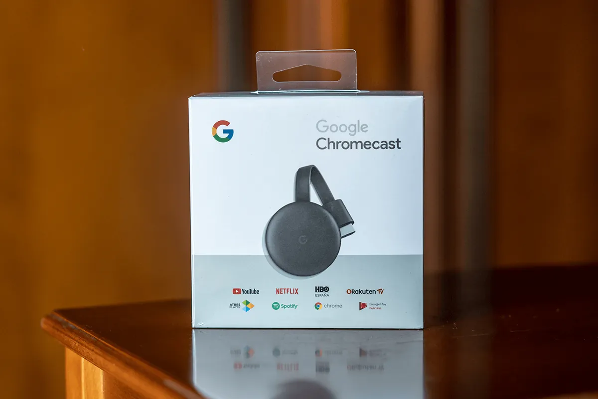 En låda med Chromecast innuti