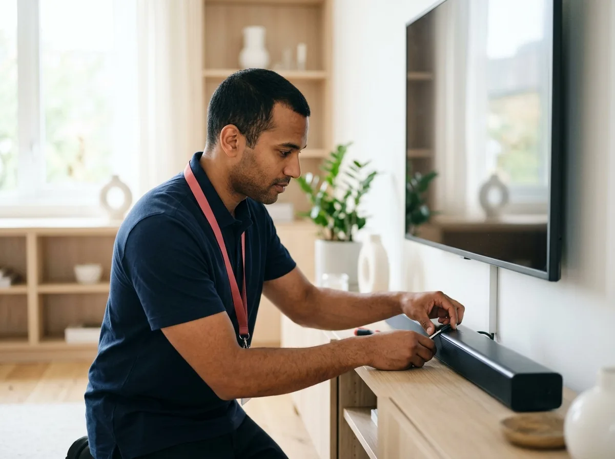 TechBuddy-tekniker hjälper till med sony tv