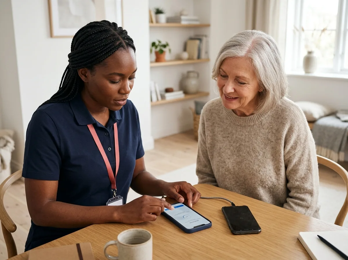 TechBuddy-tekniker hjälper till med samsung telefon